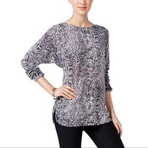 Charter Club snake print 100% cashmere sweater